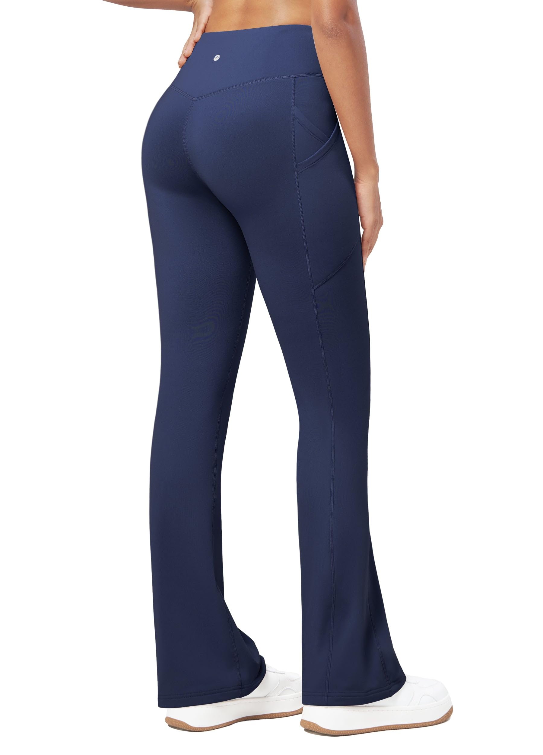 WILLIT Damen Thermoleggings Winter Yogahose mit Reißverschlusstaschen Hoher Bund Wasserabweisend Warm Thermohose Gefütterte Fleecehose