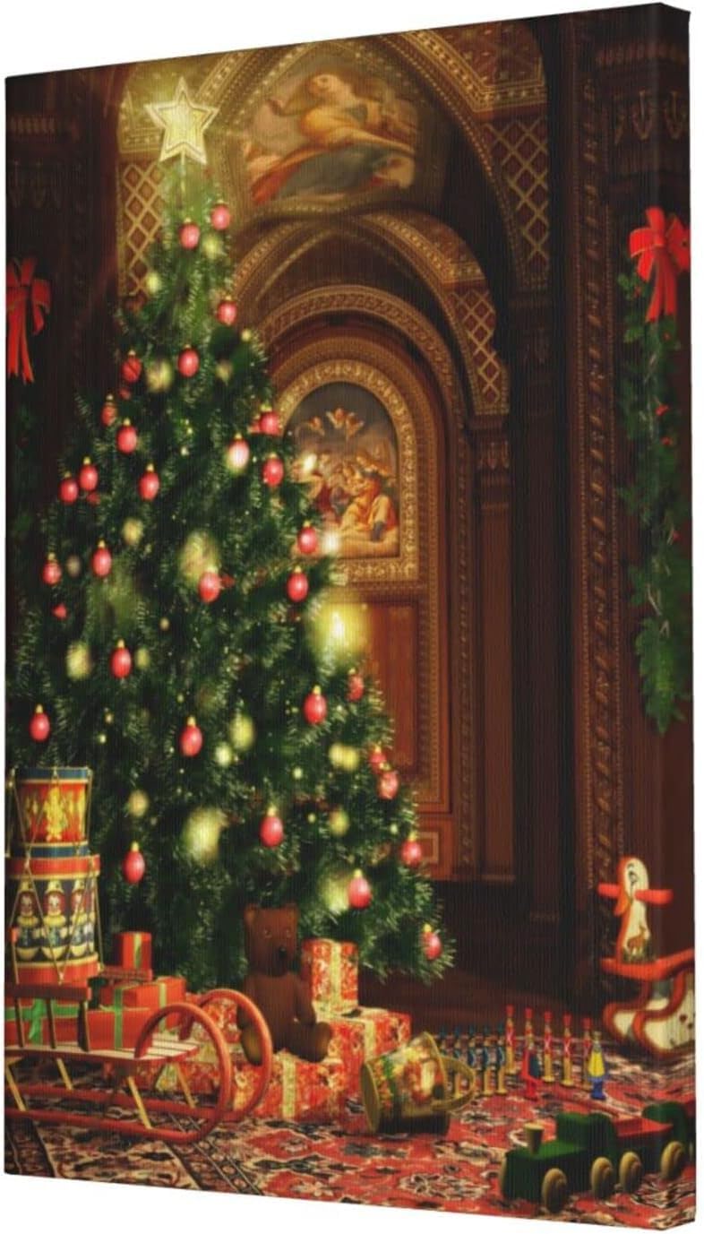 クリスマスツリー 絵 壁絵 インテリア Amazon.co.jp: アートパネル ポスター 絵画 クリスマスツリー