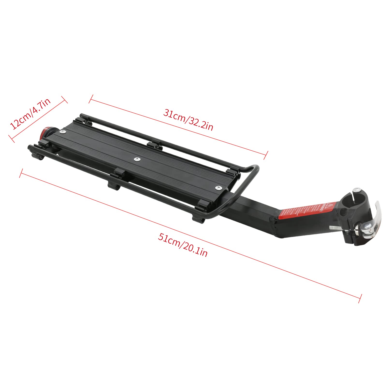 Porte-bagages Vélo Arrière Achort - Support 9kg, Réglable, Alliage Aluminium