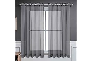 CUCRAF Sheer Curtains - 63" Gray Elegance