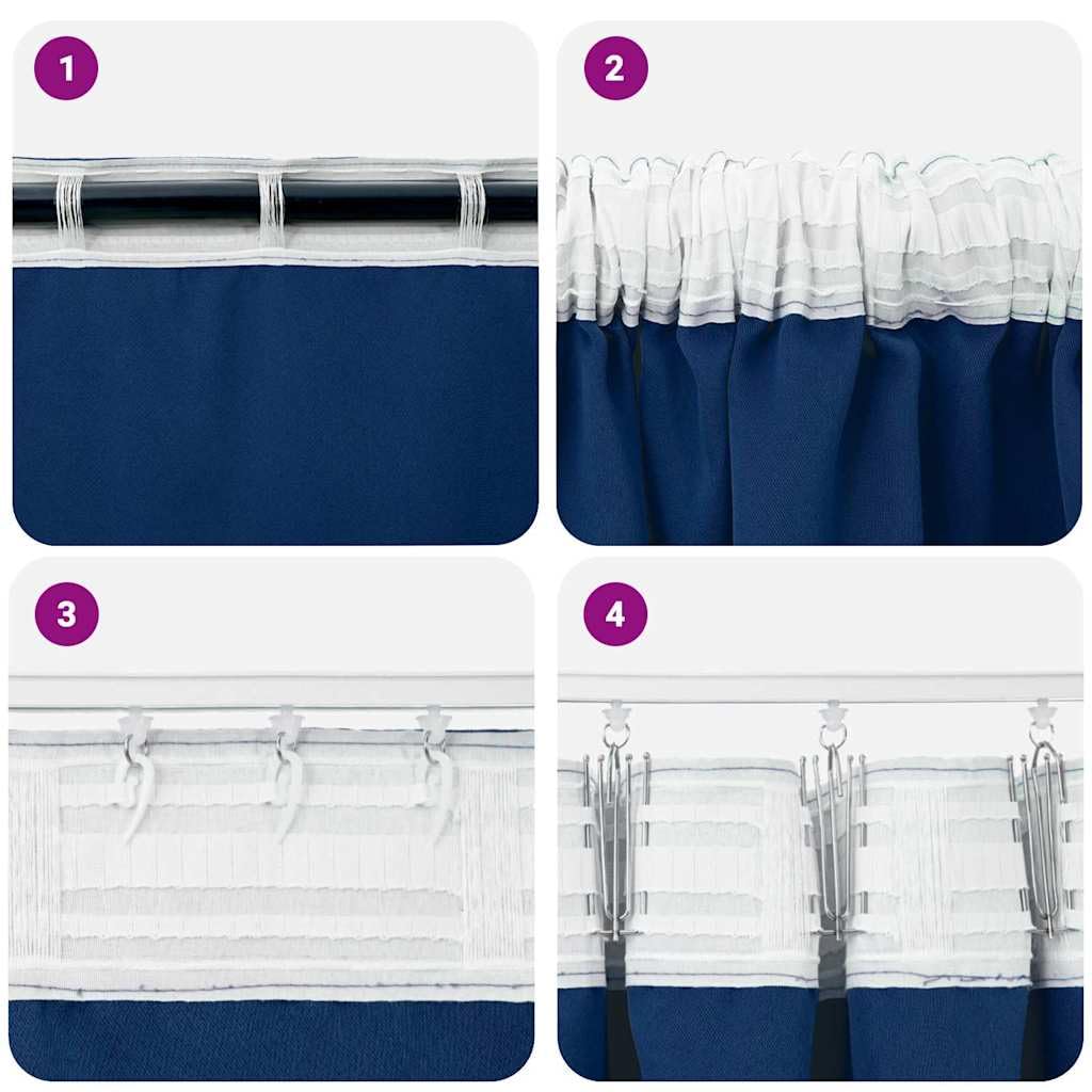 Cortinas opacas con anillas, 2 unidades, 225 x 140 cm, poliéster, tejido triple, opacas, para salón, dormitorio y habitación infantil, con protección visual y protección solar