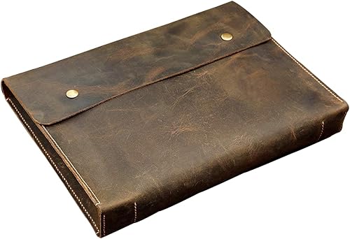 Personalized vintage leather document holder case folder,A4 letter size leather paper file case organizer portfolio - DH05S