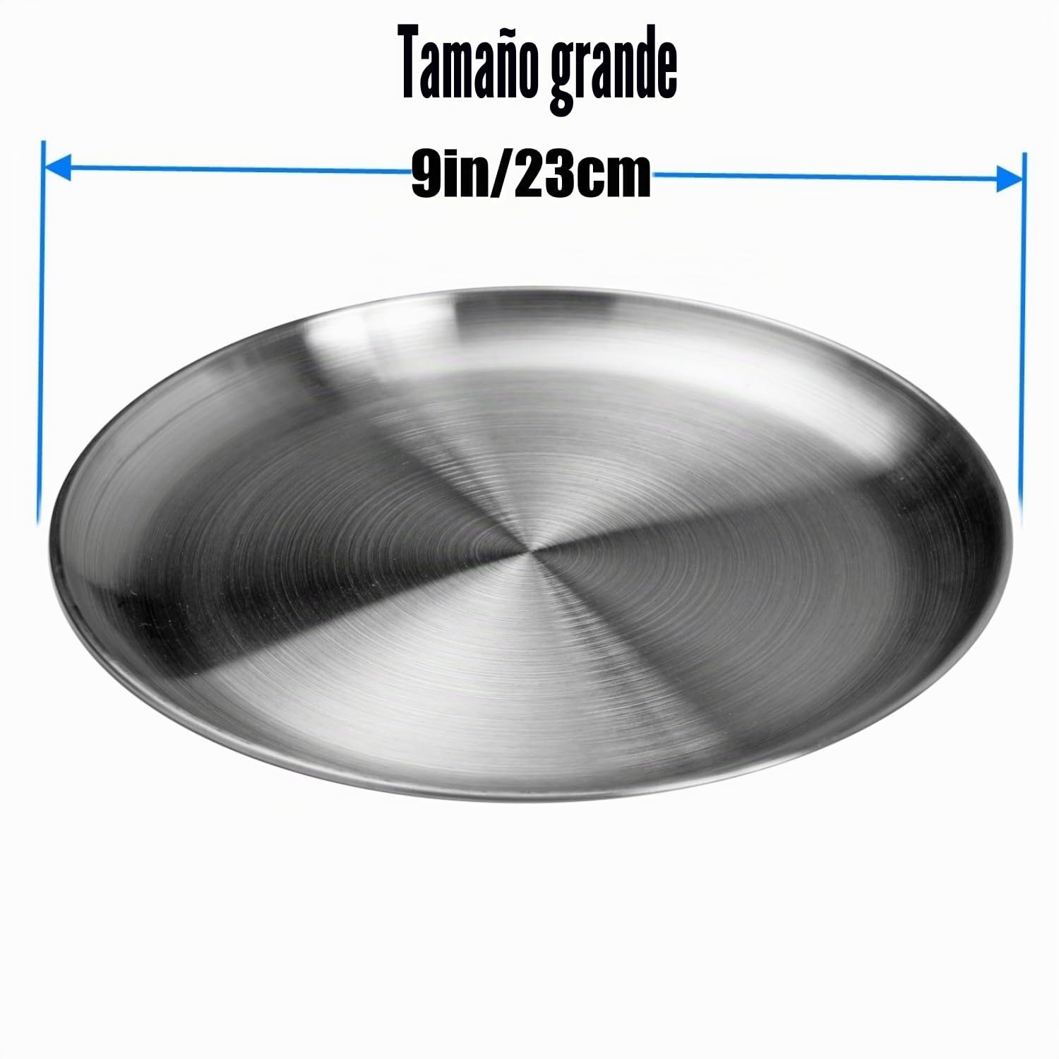 Platos de acero inoxidable inox 304 metal de acero ligero Unbreakable cena platos Juego de platos sin toxinas apto para lavavajillas seguro y saludable (23 cm 10 Piezas)
