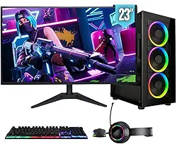 PC Gamer Completo BluePC FORCE, AMD Ryzen 5, Radeon RX, 16GB DDR4, SSD 512GB, Fonte 500W, Monitor LED 23" - PGBP-FOR114