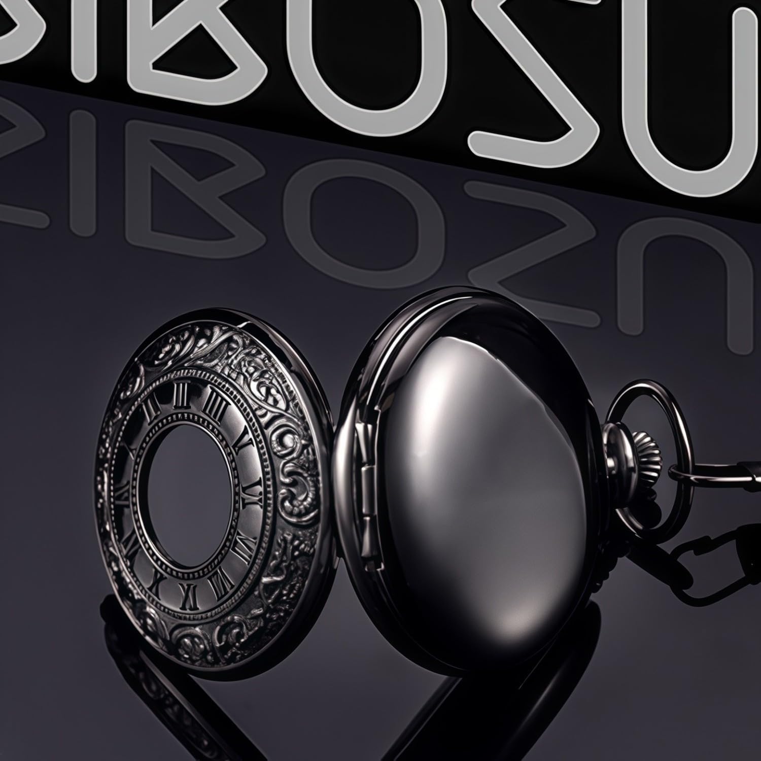 SIBOSUN Pocket Watch Mechanical Skeleton Steampunk Antique Pocket Watch with Chain and Box for Men Women Roman Numerals Dial