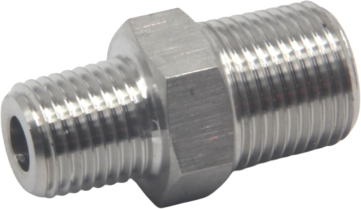 HFS(R) 3/4" Male NPT to 1/2" Male NPT Hex Nipple Reducer Threaded Adapter Pipe Fitting Stainless Steel 304 (1/2" NPT x 3/4" NPT)