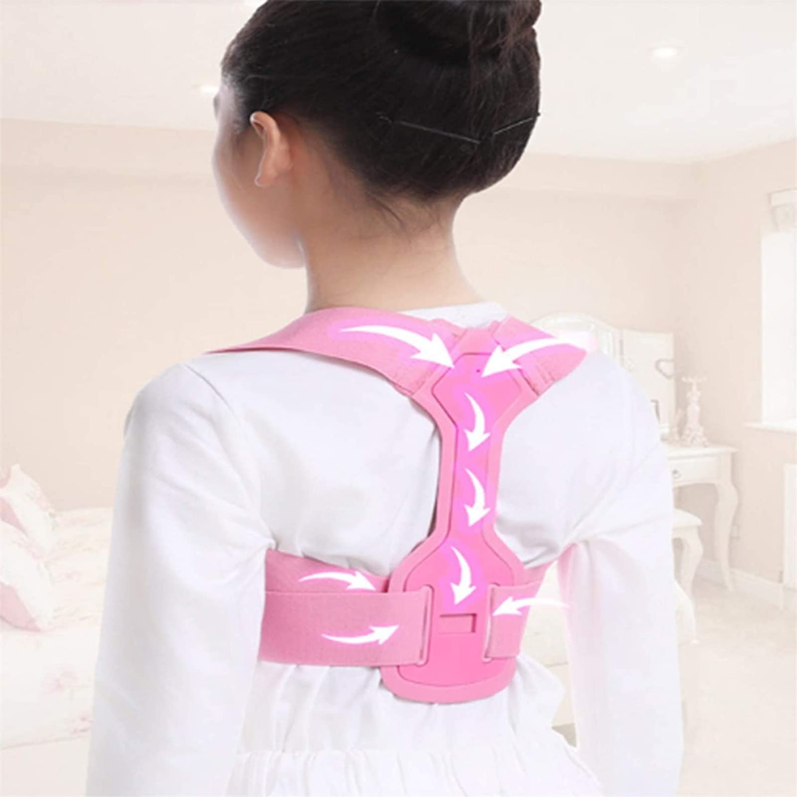 Correttore Posturale Correttore Posturale per Bambini con Supporto Regolabile per Clavicola per Cifosi Petto Cadente E Gobba Migliora La Postura Postura della Schiena,Pink-Medium