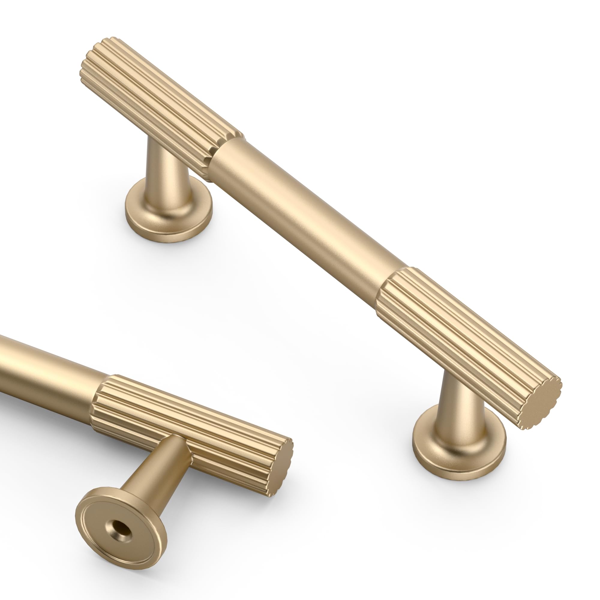 Asidrama 10 Pack 3 Inch(76mm) Champagne Copper Cabinet pulls Kitchen Cabinet Handles, Cabinet Pulls Kitchen Cabinet Hardware for Cupboard Drawer Pulls