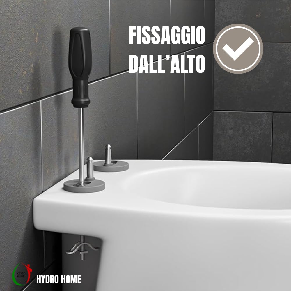 HYDRO HOME Copriwater Nero Ceramica Serie Aliseo Compatibile, Tavoletta Wc In Plastica Termoindurente Avvolgente, Cerniere Regolabili, Sedile wc MADE IN ITALY (CHIUSURA AMMORTIZZATA)