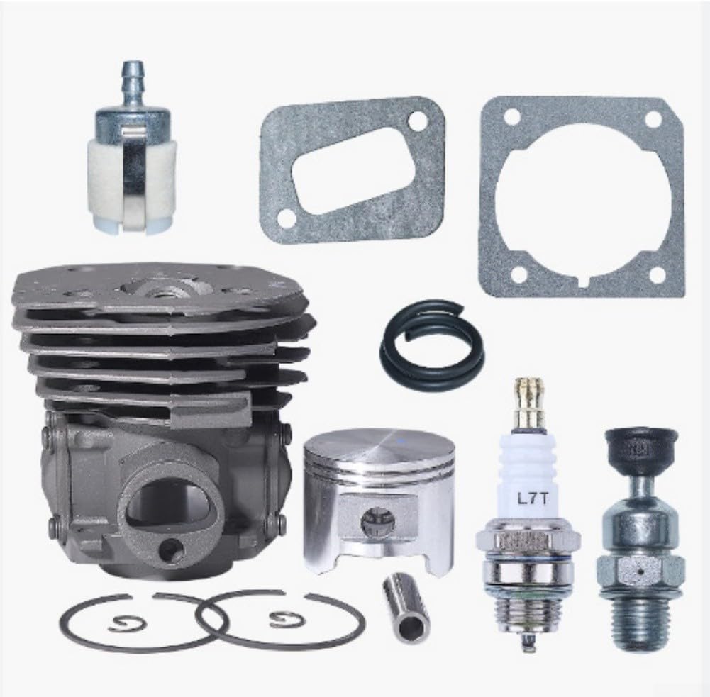 Kit de cilindro de 45 mm para pistón Fit 353 351 350 346XP Motosierra Big Bore Piezas de repuesto Juego de reparación de motor de aleación con válvula de descompresión