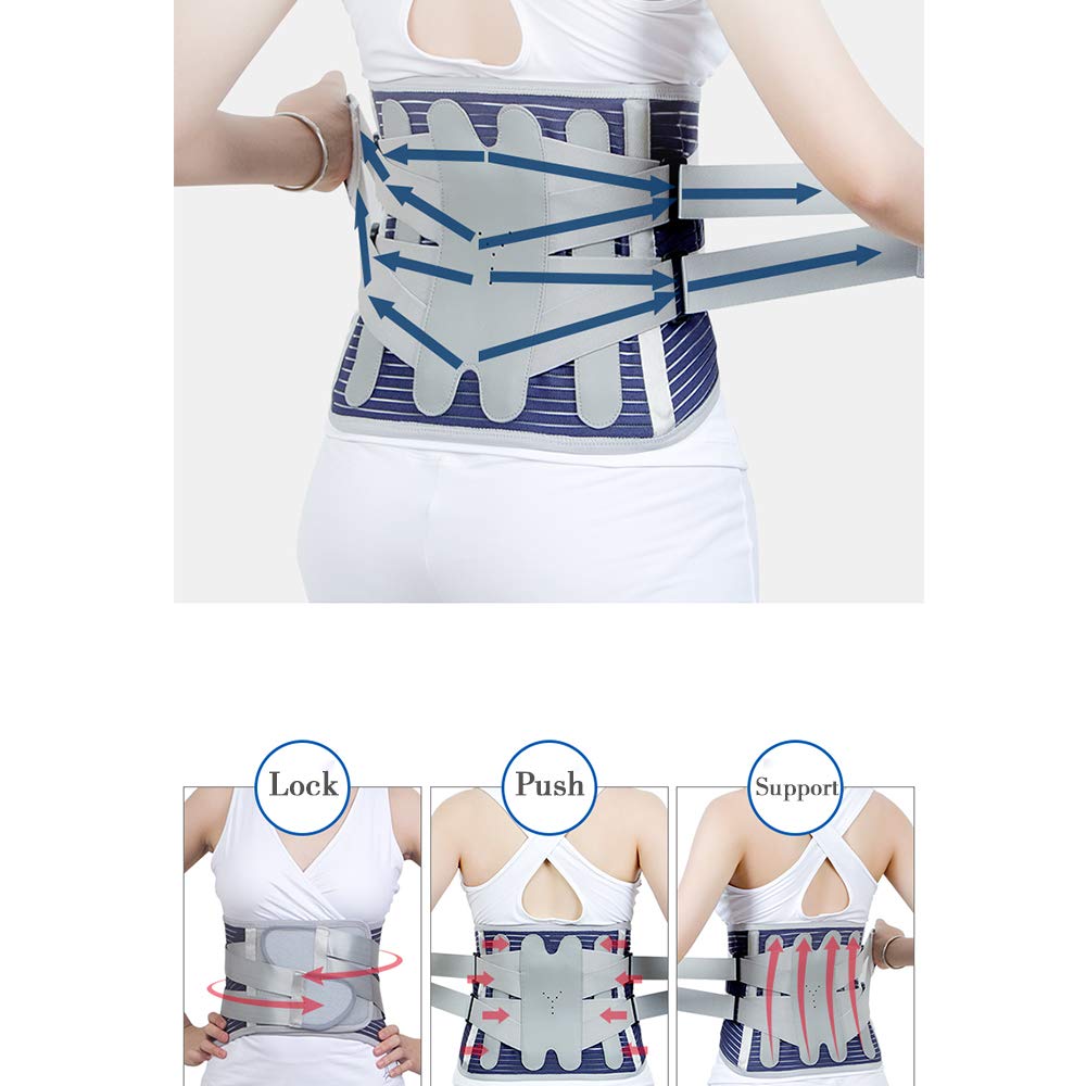 Faja Lumbar para Espalda, Cinturón de Soporte Lumbar Ayuda a Aliviar Dolor y Lesiones, Ciática, Hernia de Disco etc, Faja Lumbar Deportiva para Hombre y Mujer,M