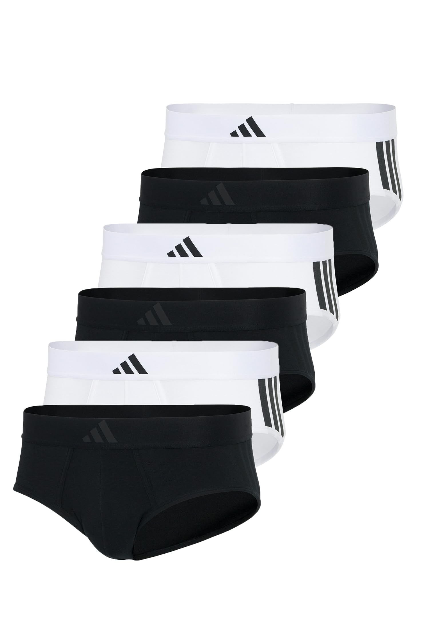 Adidas Lot de 6 slips basiques pour homme, Blanc/​noir, S
