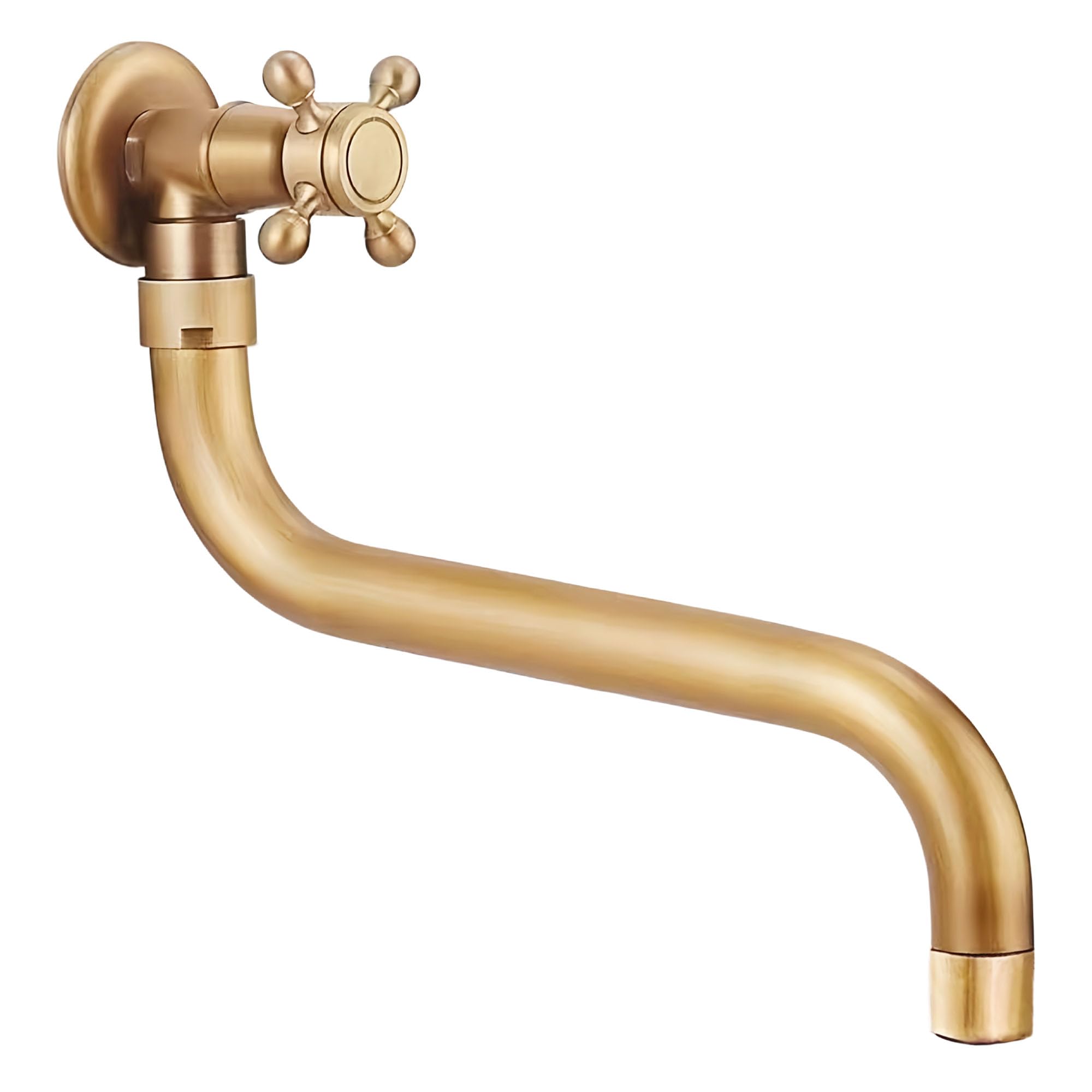 Rubinetto Giardino,Rubinetto in Ottone Anticato per Lavandino Cucina Bagno Lavabo Mop Pool, Rubinetti Acqua Fredda Girevole con Maniglia a Croce Interfaccia G1/2,SL-0602
