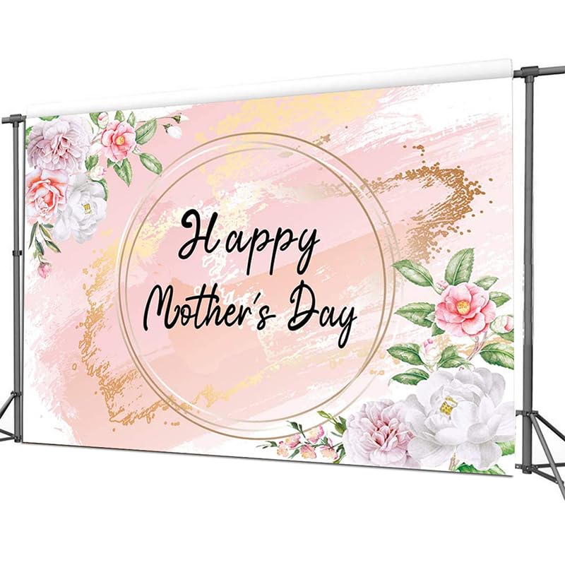 CHAIYA Muttertags-Fotohintergrund – 3x2,4 M, Rosa Blumen-Design, Vinyl, Für Foto-Shootings