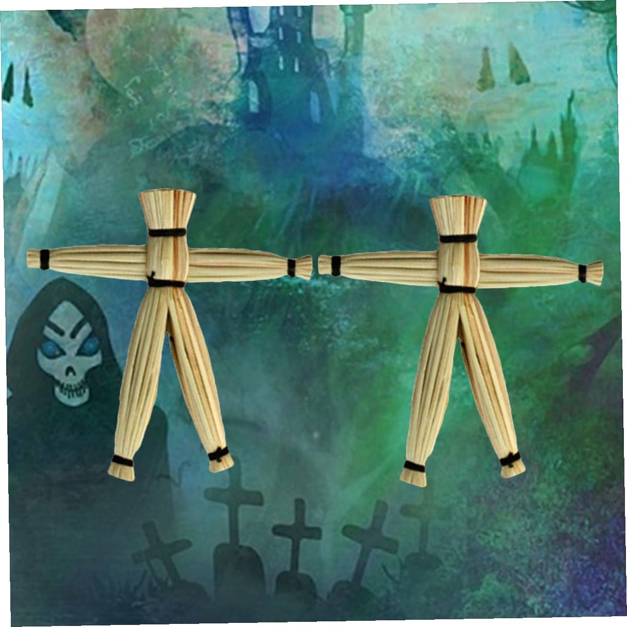 ORFOFE 2 Pezzi Bambola Magica Spaventapasseri Giocattolo Trucco Spaventoso per Halloween Facile da Usare Prop Decorativo per Scherzi e Feste