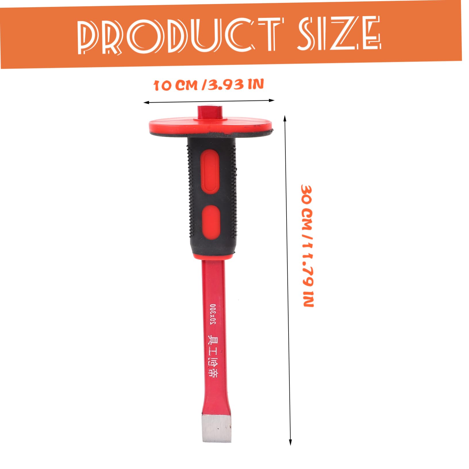 IMIKEYA 1Set Heavy Duty Chisel Set with Handguards Flat Pointed Cold for Masonry Concrete and Work Ergonomic Non Slip Design Chrome Vanadium