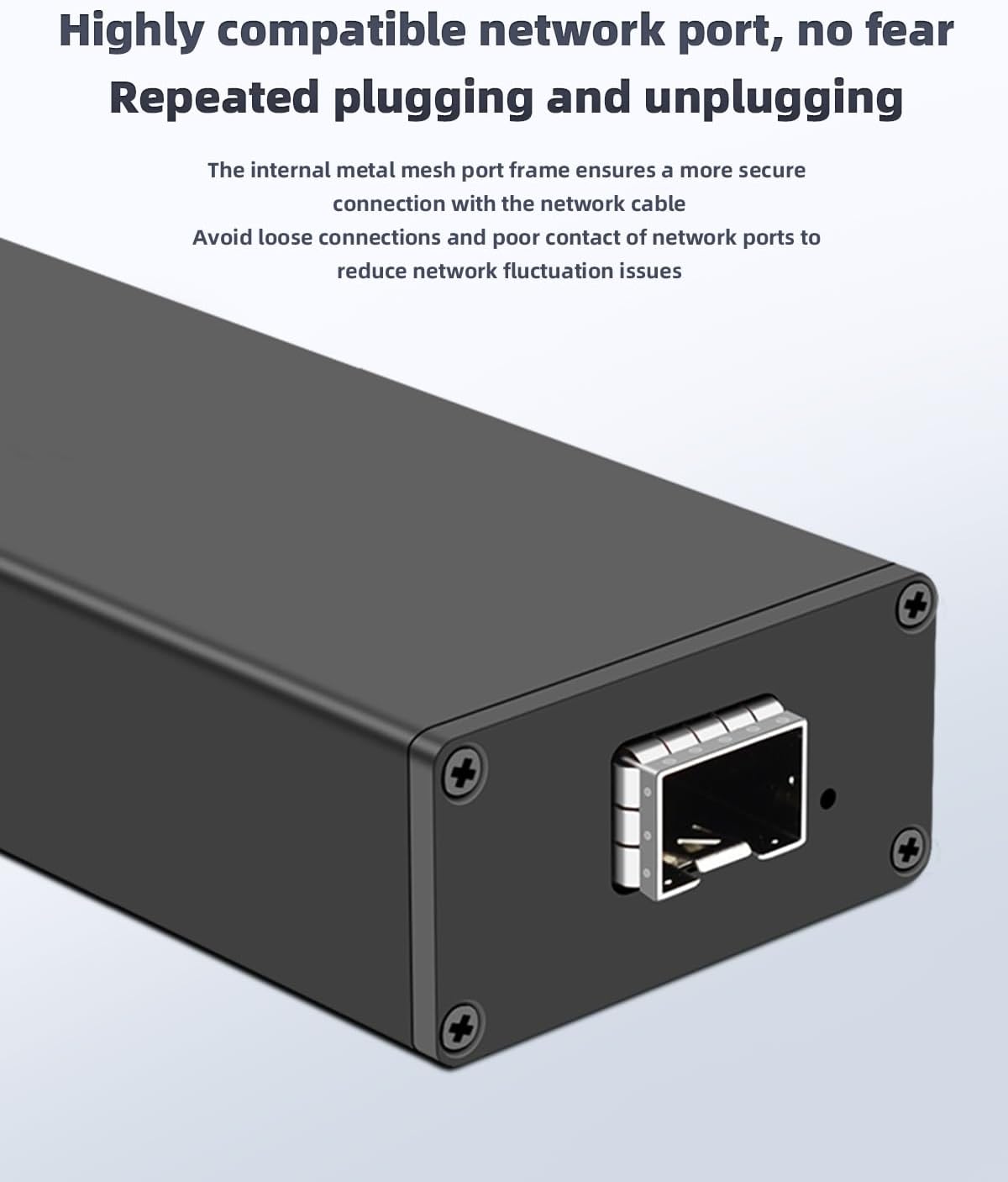 USB C to 10Gbps Fiber Network Adaptor, Type-C to SFP+ 10Gigabit Ethernet Adapter, Thunderbolt 3/4 with Intel JHL7440 & 82599EN, Built-in Cooling Fan, for MacBook, Laptop Converter