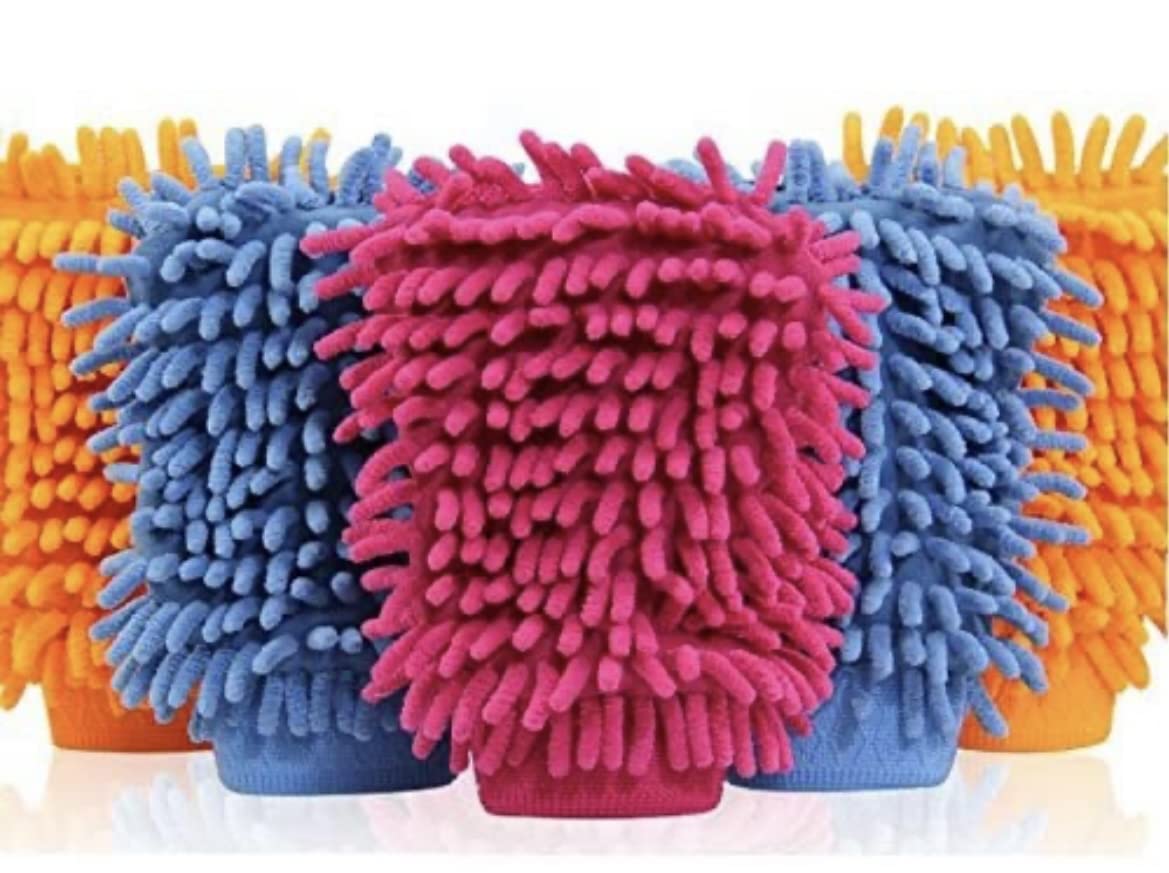 OKO Waterproof Dual Sided Multipurpose Car Home Office Cleaning Microfiber Glove with Waterproofing Layer 2 PC Super Large Size multi color