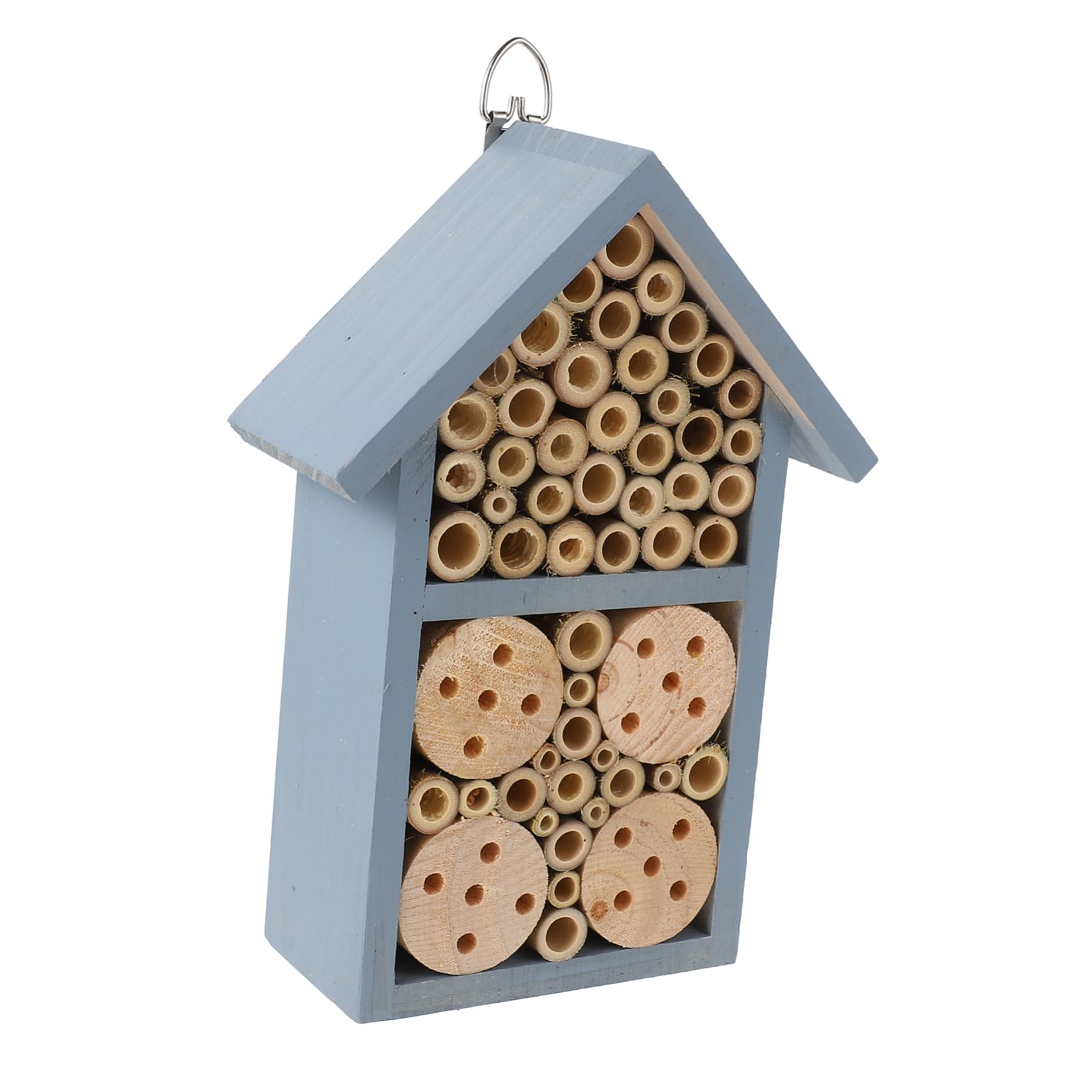 Kisangel Casetta per Insetti in Legno da Esterno Rifugio per Api Dipinta a Mano, Pronta da Appendere Ganci in Ferro, per Giardino e Apicoltura