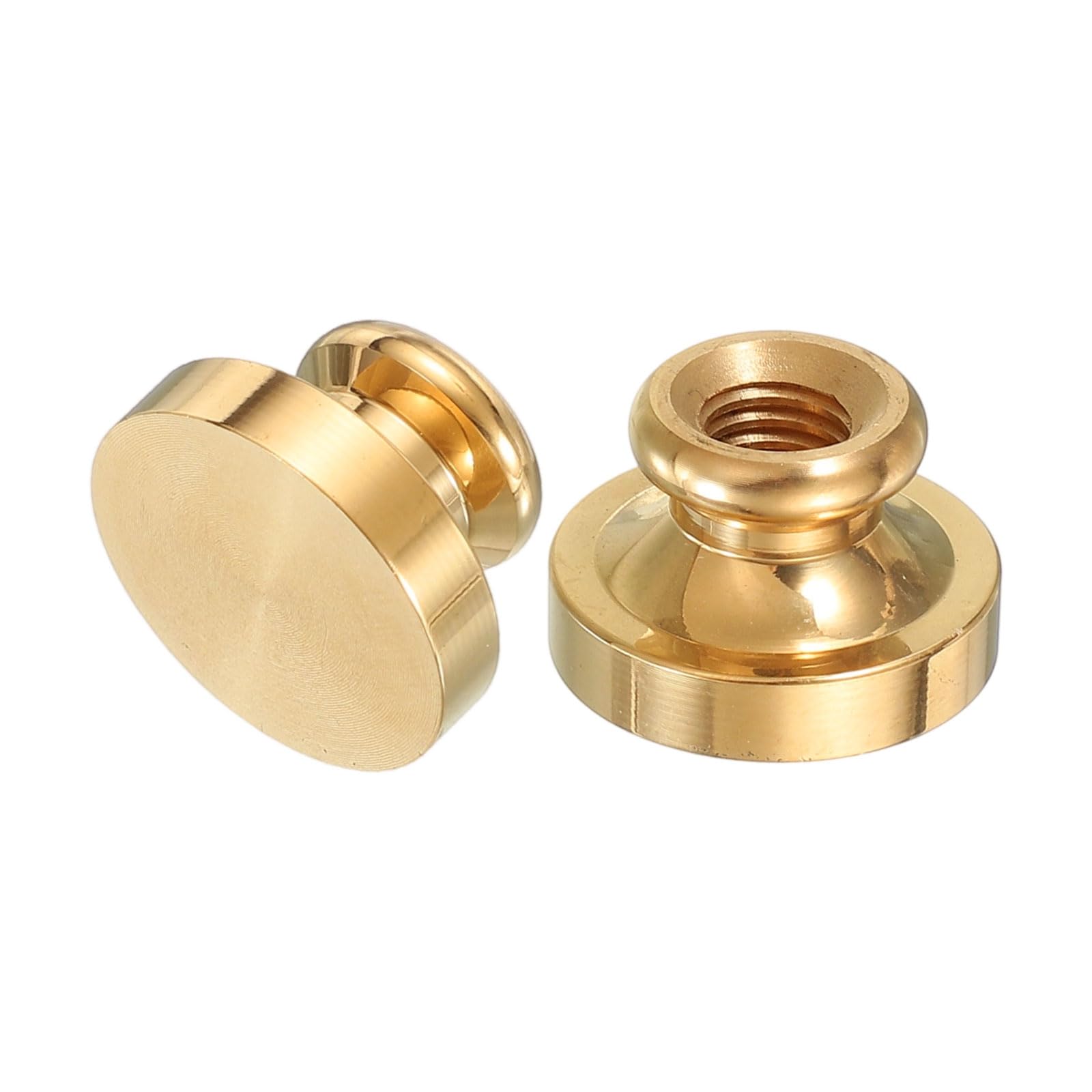 PATIKIL 0.87" Blank Wax Seal Stamp Head, 2Pcs Round Brass Sealing Wax Stamp Heads for DIY Card Making Envelope Sealing Wedding Invitation Crafting, Gold Tone