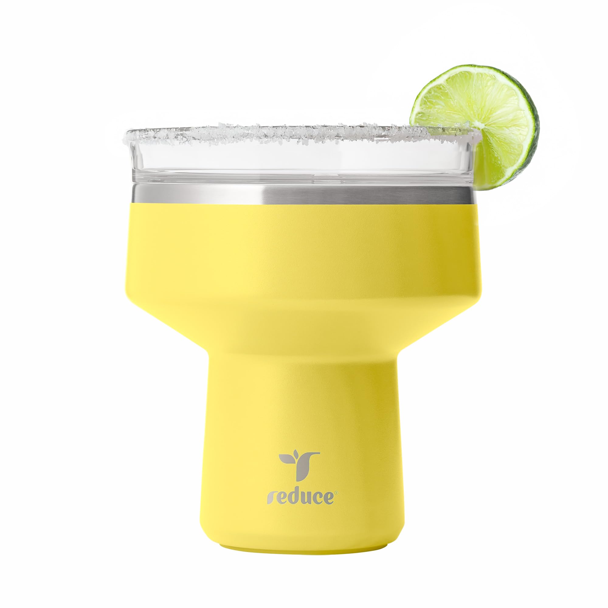 REDUCE Saltini 16 oz Cocktail Tumbler - Insulated Margarita Tumbler with Lid - Keeps Drinks Cold for 10 Hours - 360 Sippable Martini Glass Alternative - Shatterproof, Perfect for Parties - Pina Colada
