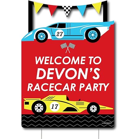 Amazon.com : Let’s Go Racing - Racecar - Yard Sign & Outdoor Lawn ...