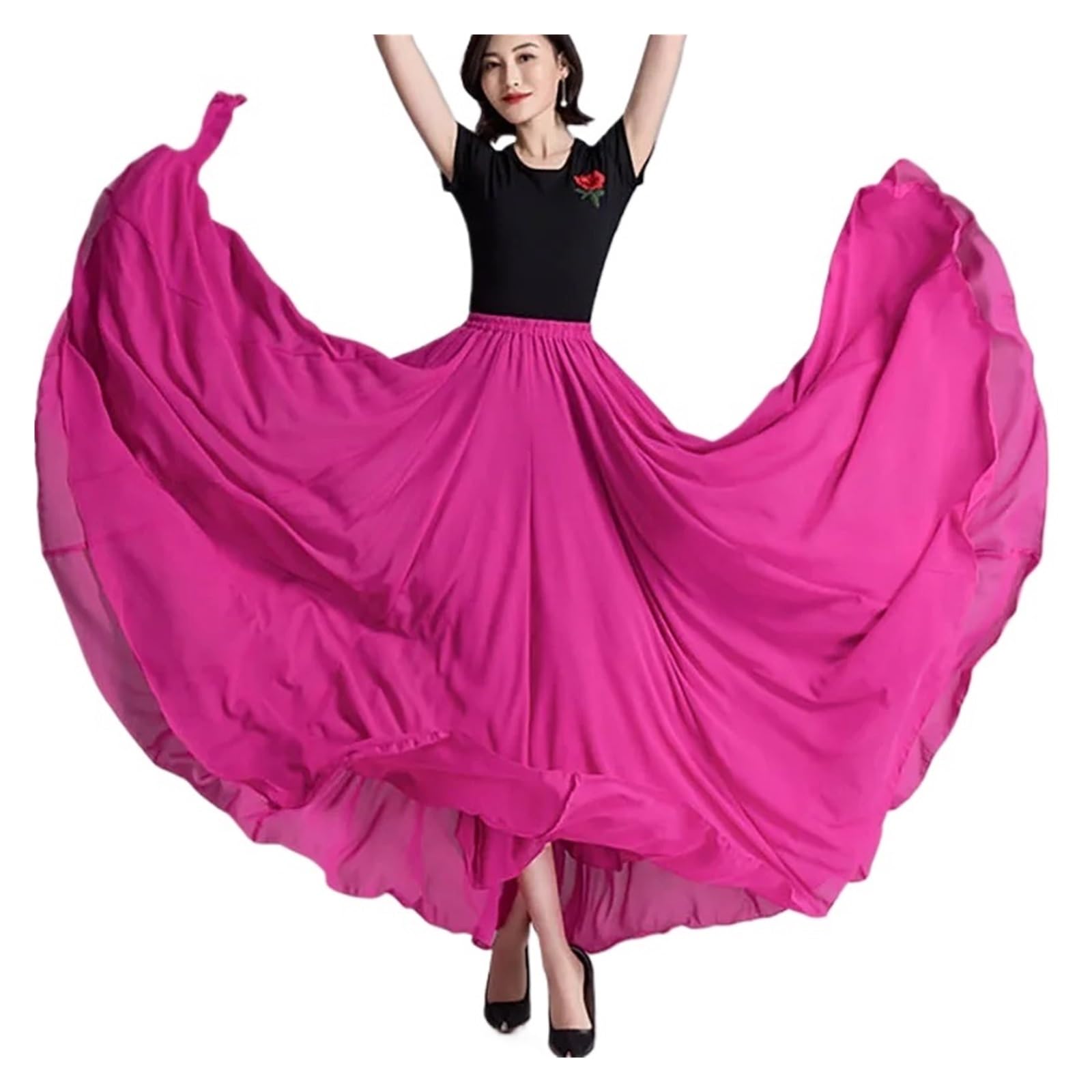 Gonna da ballo for donna in chiffon di poliestere spandex