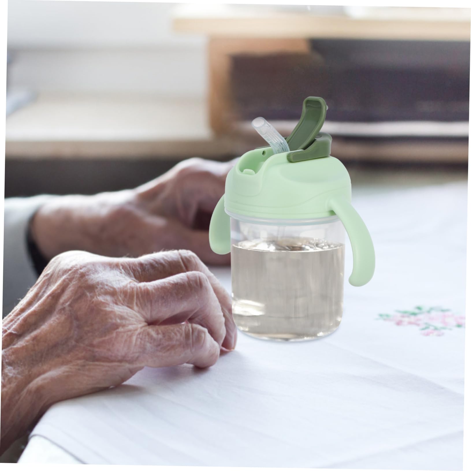 PACKOVE 5piezas Taza De Sorbo Antiderrames Para Ancianos Copa Portátil Con Pajita Diseño Prueba De Fugas Para Postradas Cama Para y Cuidados De Pacientes