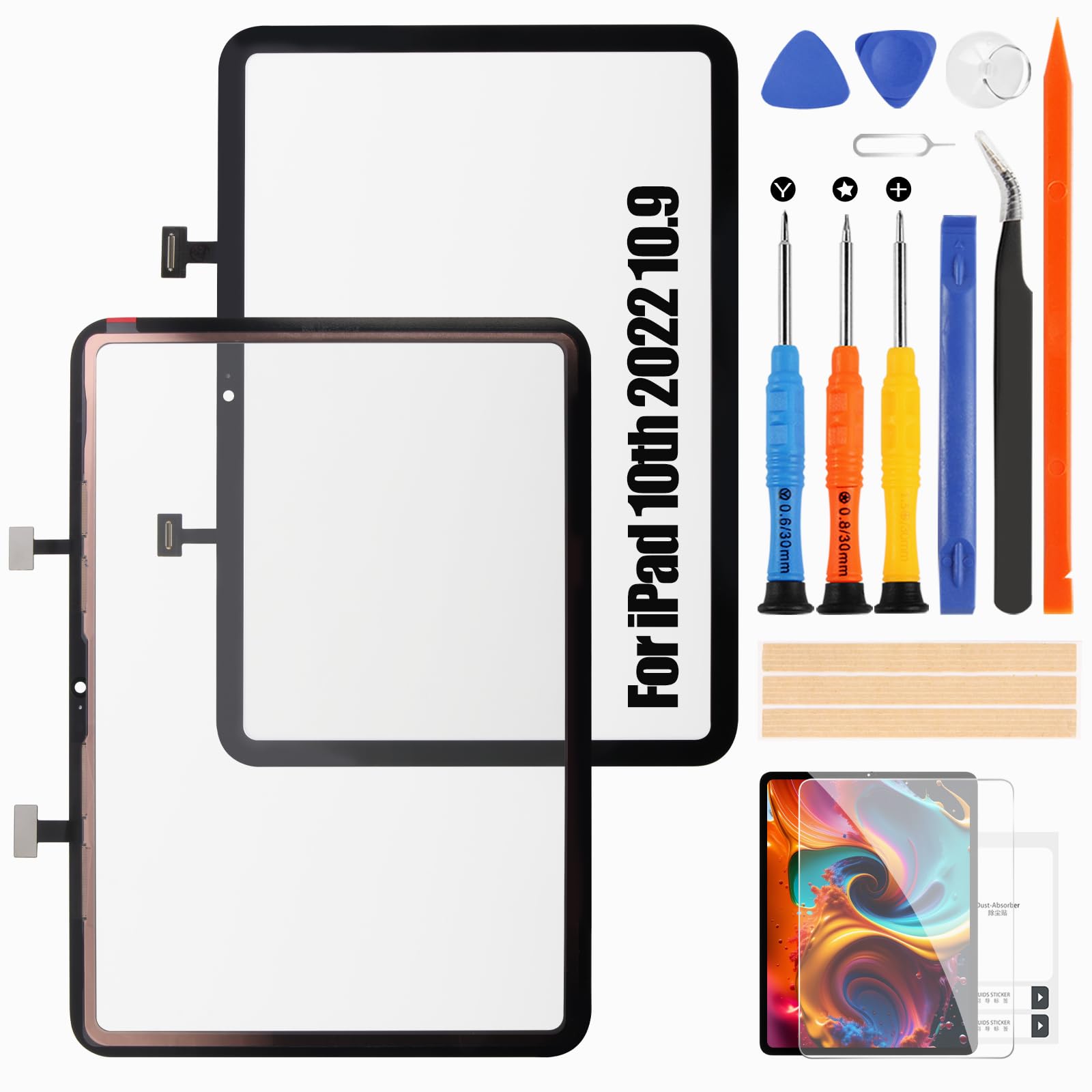 Atwist Écran Tactile pour iPad 10th 2022 Écran Replacement pour iPad 10 10.9 Touchscreen pour iPad 10 2022 Écran Tactile Verre Panneau Digitizer A2757 A2777 A2696 (Noir,Pas LCD)