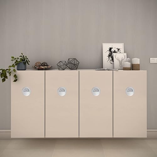 Miniatura 5 de 2 tiradores redondos ocultos para puerta, de acero inoxidable, empotrados, para puerta corrediza, para puerta de granero, tiradores de armario con