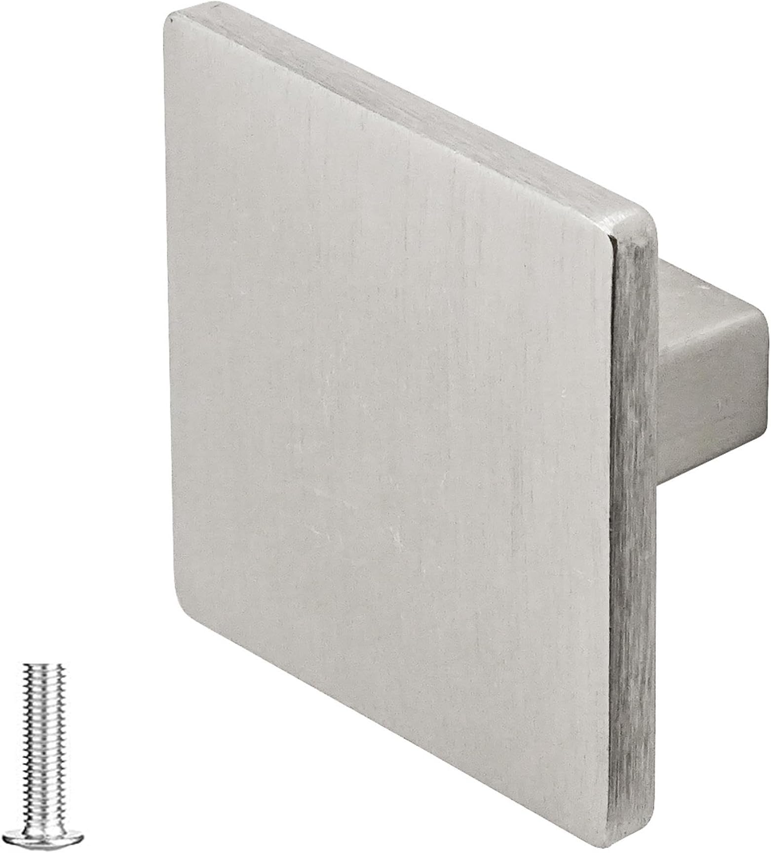 Decoranddecor Calla Square Cabinet Knob Door Pull Handle Kitchen Cupboard Furniture Drawer (1 Pack, Brushed Chrome)