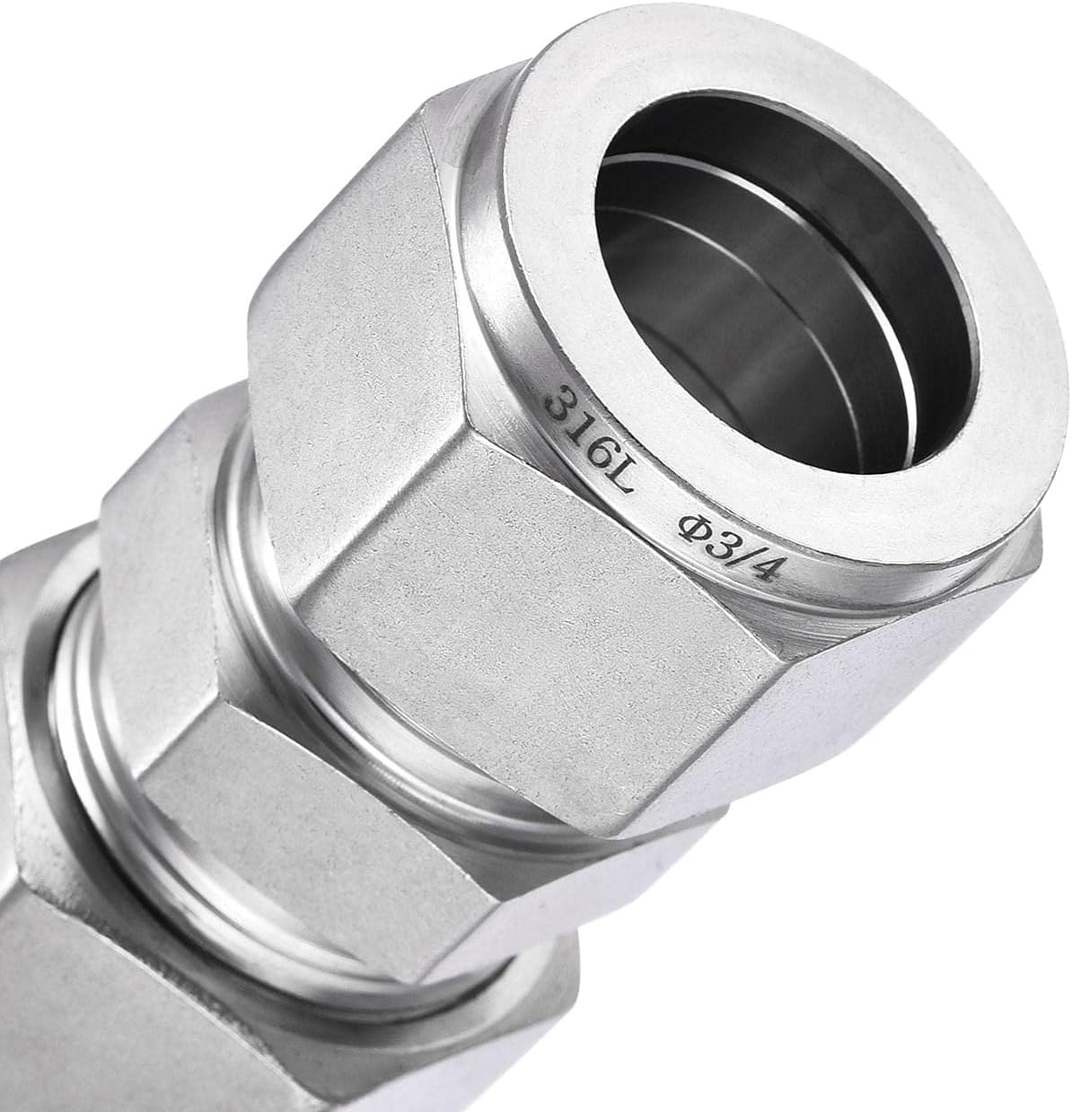 Compression Tube Fitting 3/4" Tube OD x 3/4" Tube OD Straight Coupling Adapter 316 Stainless Steel