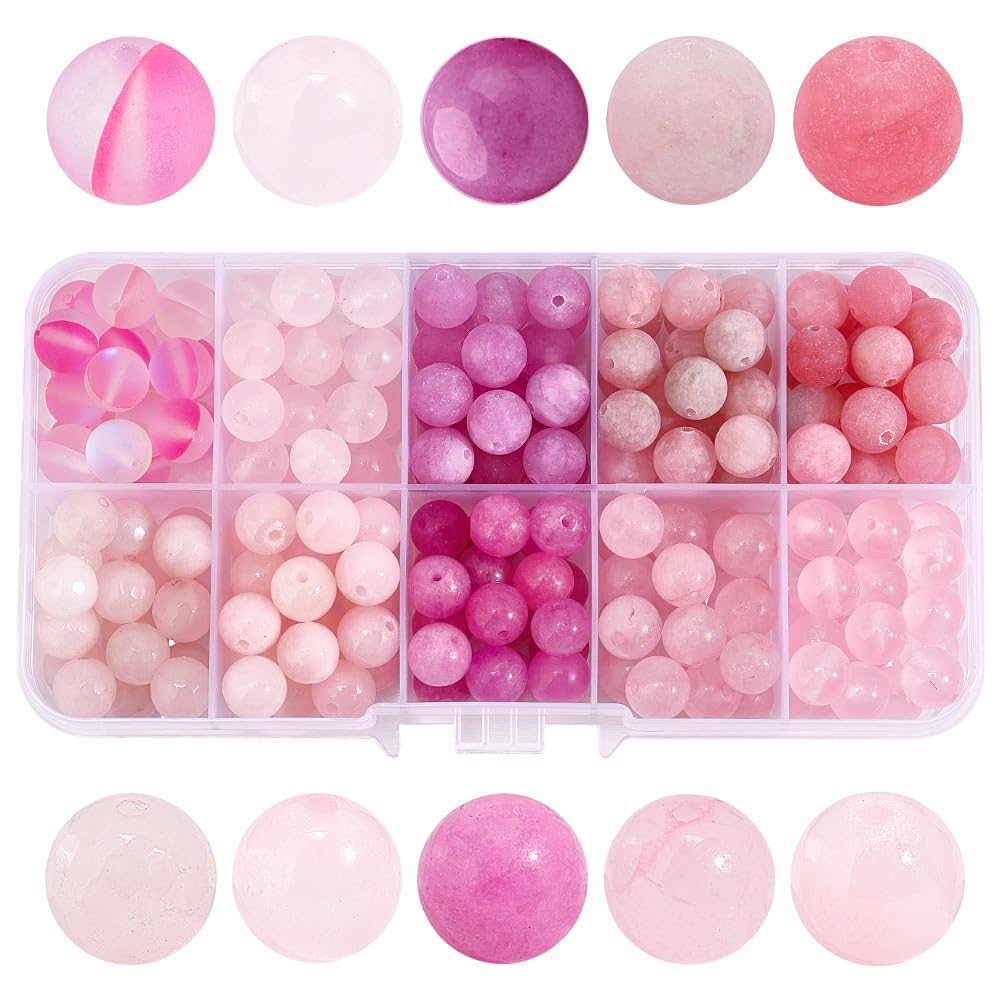 PH PandaHall 54pz Perline di Pietre Preziose Multicolore Esagonali Naturali, 8mm, 2 fili, 27pcs/filo, Perline di Cristallo per Braccialetti e Gioielli