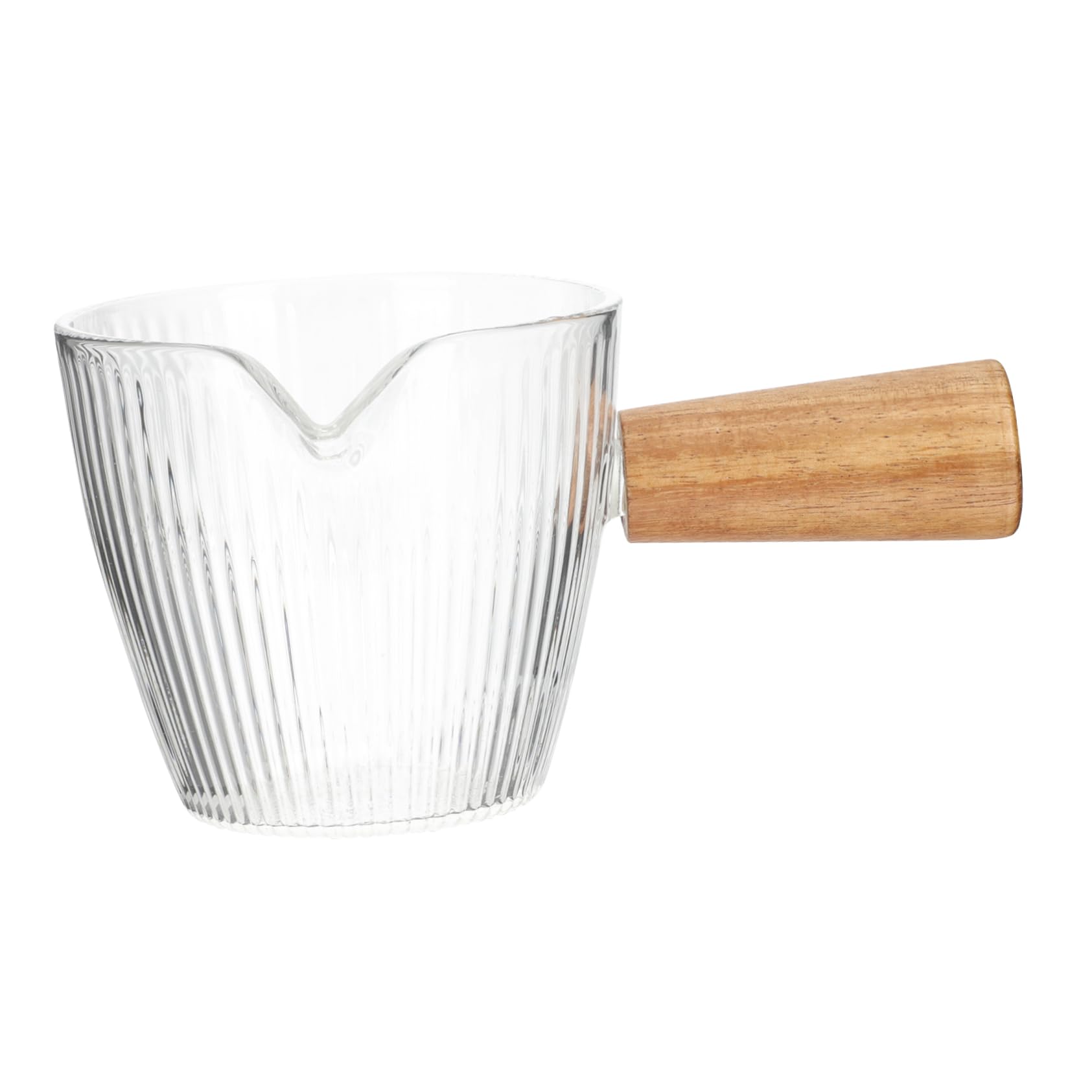 FUNOMOCYA Glass Cream Pitcher De Tea Pourer Machine Coffee Instant Water Jug Sauce Pitcher with Handle Bottles Espresso Cup Pourer Server Heater Carafe Milk Jug Creamer Jugs Lids Syrup Wood