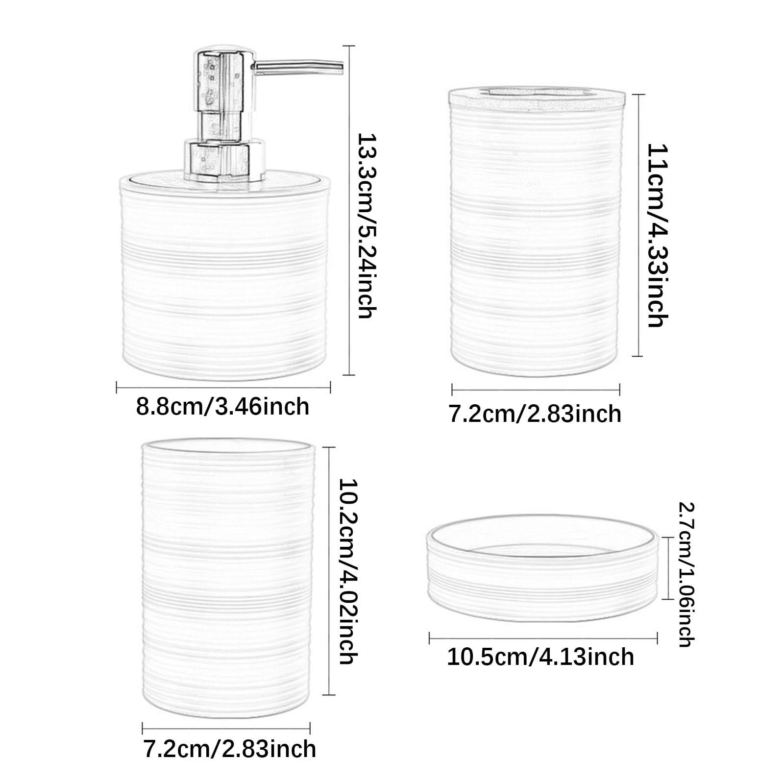 Set di 4 Accessori per Il Bagno, Set Completo di Accessori per Il Bagno, Decorazione per Il Bagno, Porta spazzolino Decorativo per mobiletto da, Blu