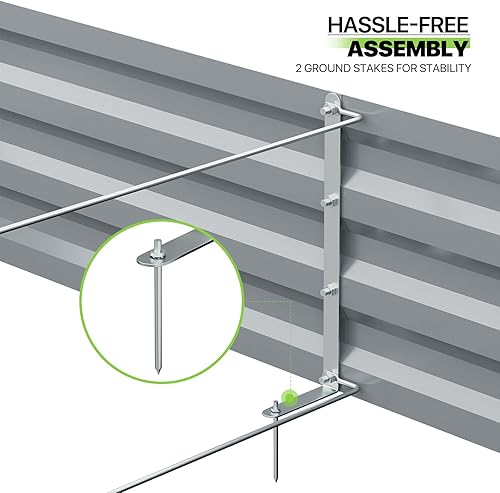 Miniatura 8 de Magshion Kit de cama de jardín elevada de metal, grandes camas de jardín elevadas galvanizadas, caja para macetas al aire libre para jardinería,