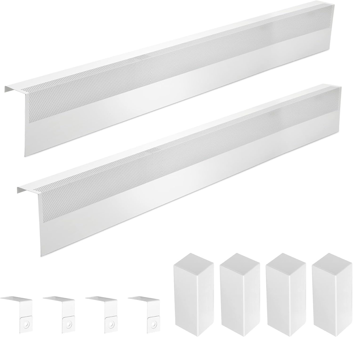 Upgraded 3 FT Baseboard Heater Covers with Left and Right Endcaps, Galvanized Steel Easy Slip-On Baseboard Cover for Replacing Old and Rusty Looking Electric and Hydronic Base board Heater Cover Cover + L&R Endcaps 3FT 1 Baseboard Heater Cover
