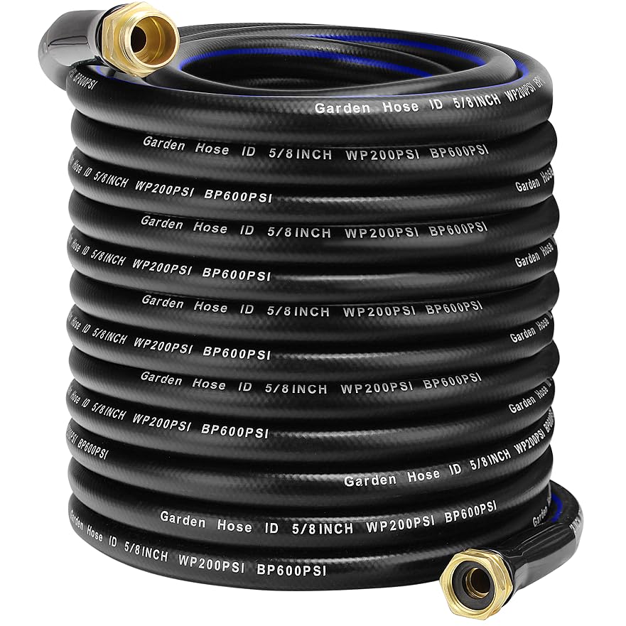 100 FT Garden Hose, Flexible No Kink Heavy Duty Garden Water Hose Flex Copper Bullet Collapsible Washer Rubber Hose 5/8" Soft Lightweight Outdoor Waterhose Manguera Para Jardin