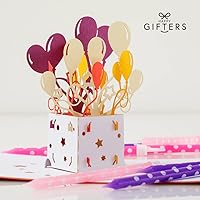Vista 6 de Tarjeta de cumpleaños desplegable con globos, tarjeta de cumpleaños 3D, tarjeta de cumpleaños emergente, tarjetas emergentes de cumpleaños, tarjetas