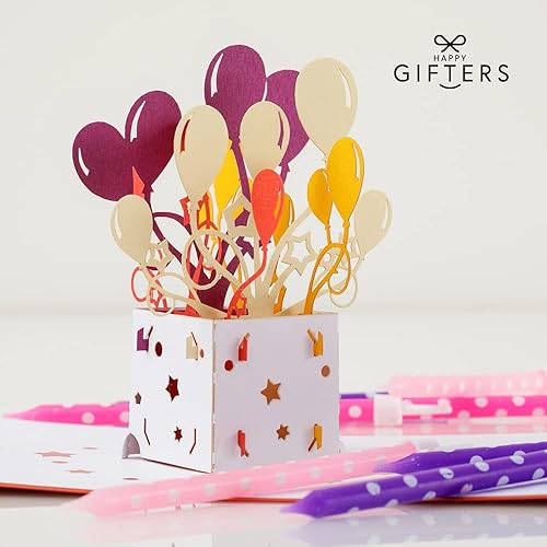 Miniatura 6 de Tarjeta de cumpleaños desplegable con globos, tarjeta de cumpleaños 3D, tarjeta de cumpleaños emergente, tarjetas emergentes de cumpleaños, tarjetas