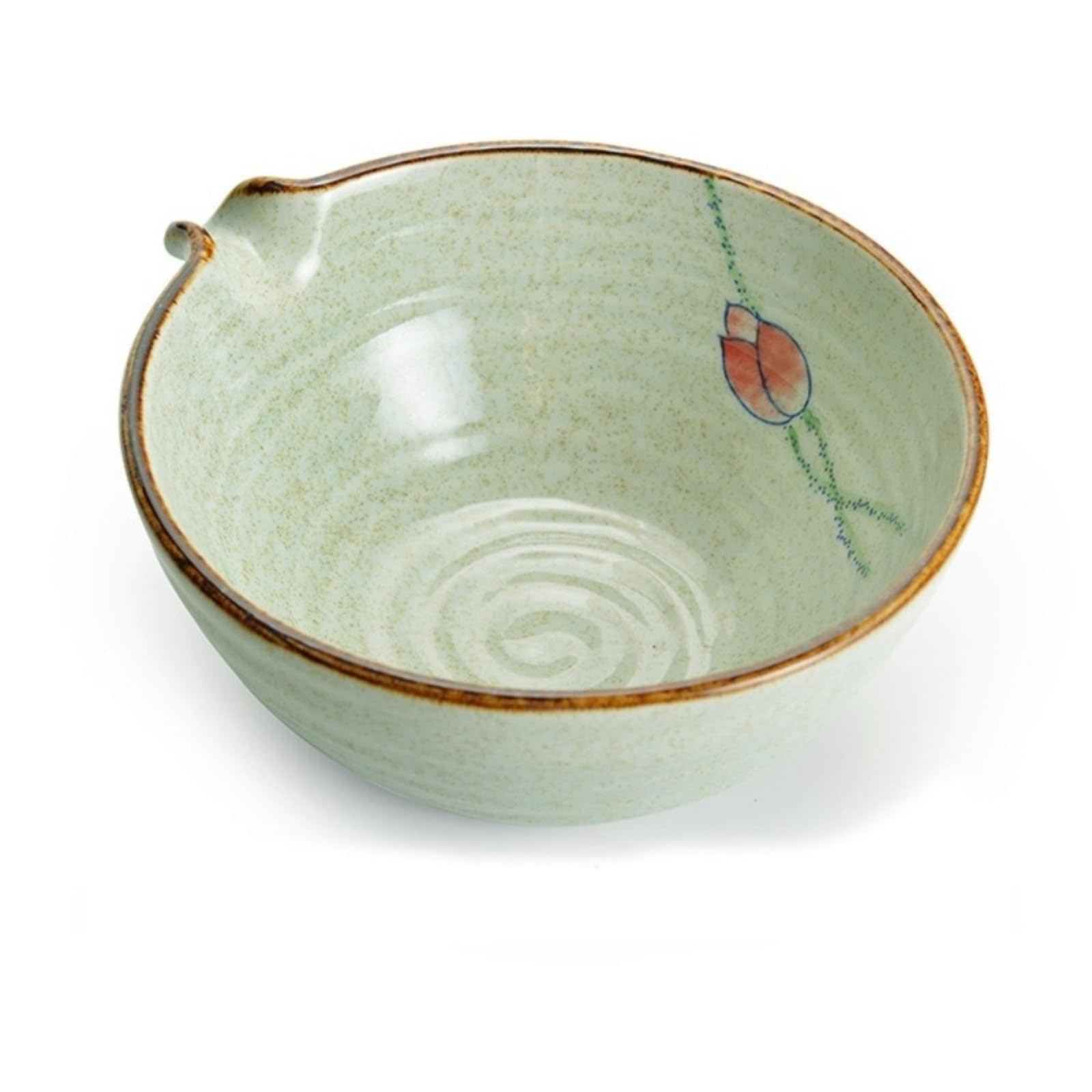 陶器 ボウル 茶色と緑のストライプ 片口 Amazon.co.jp: Qklyxr 日本製 職人手作り 釉下彩手描き蓮模様 片口陶鉢