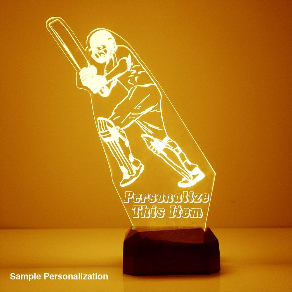 Custom Sports LED Sign Night Light Lamp with Remote, Light Up Display with Personalized Name or Image, Customized and Made in The USA, Clear Acrylic Home Decor Design with 16 Colors, 4 Modes