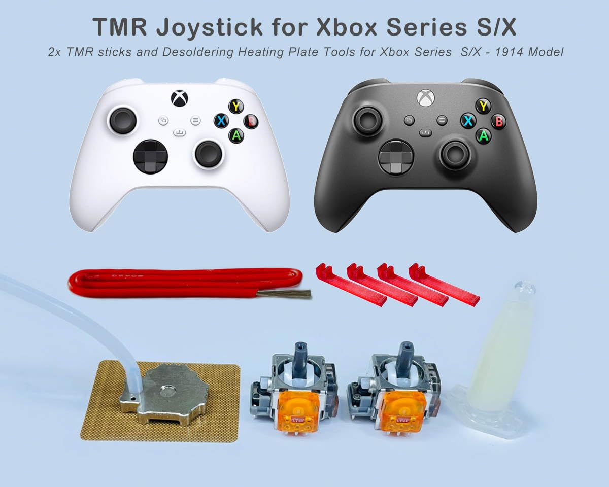 ElecGear TMR-X1914 - Set di 2 piastre di ricambio per controller Xbox Series S/X, TMR Hall e saldature e utensili di riparazione