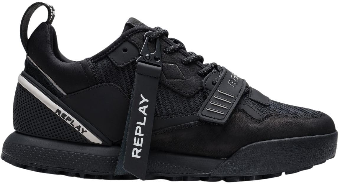 Replay Men's GMS8L Trainers, 003 Black, 43 EU, 003 Black, 9.5 UK