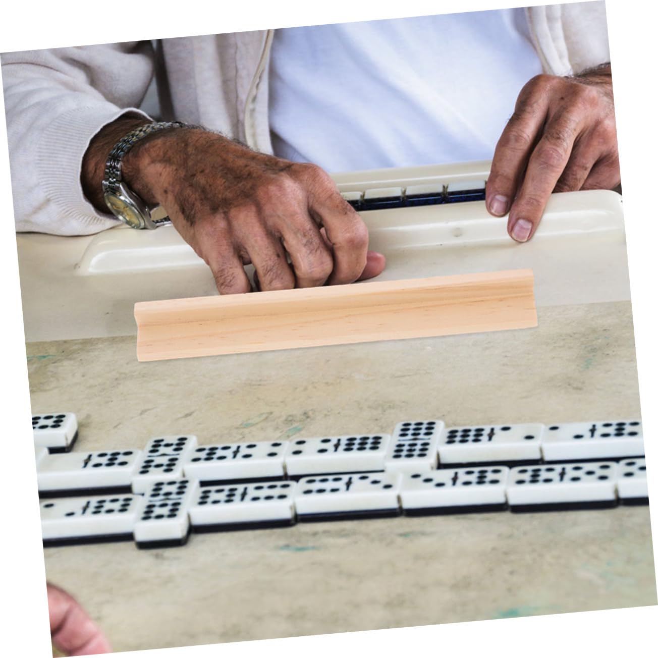 Uonlytech 20 Pezzi Supporti per Domino in Legno, Organizer Multifunzionale Stabile da 19cm, Accessorio per Giochi da Tavolo e Carte da Gioco