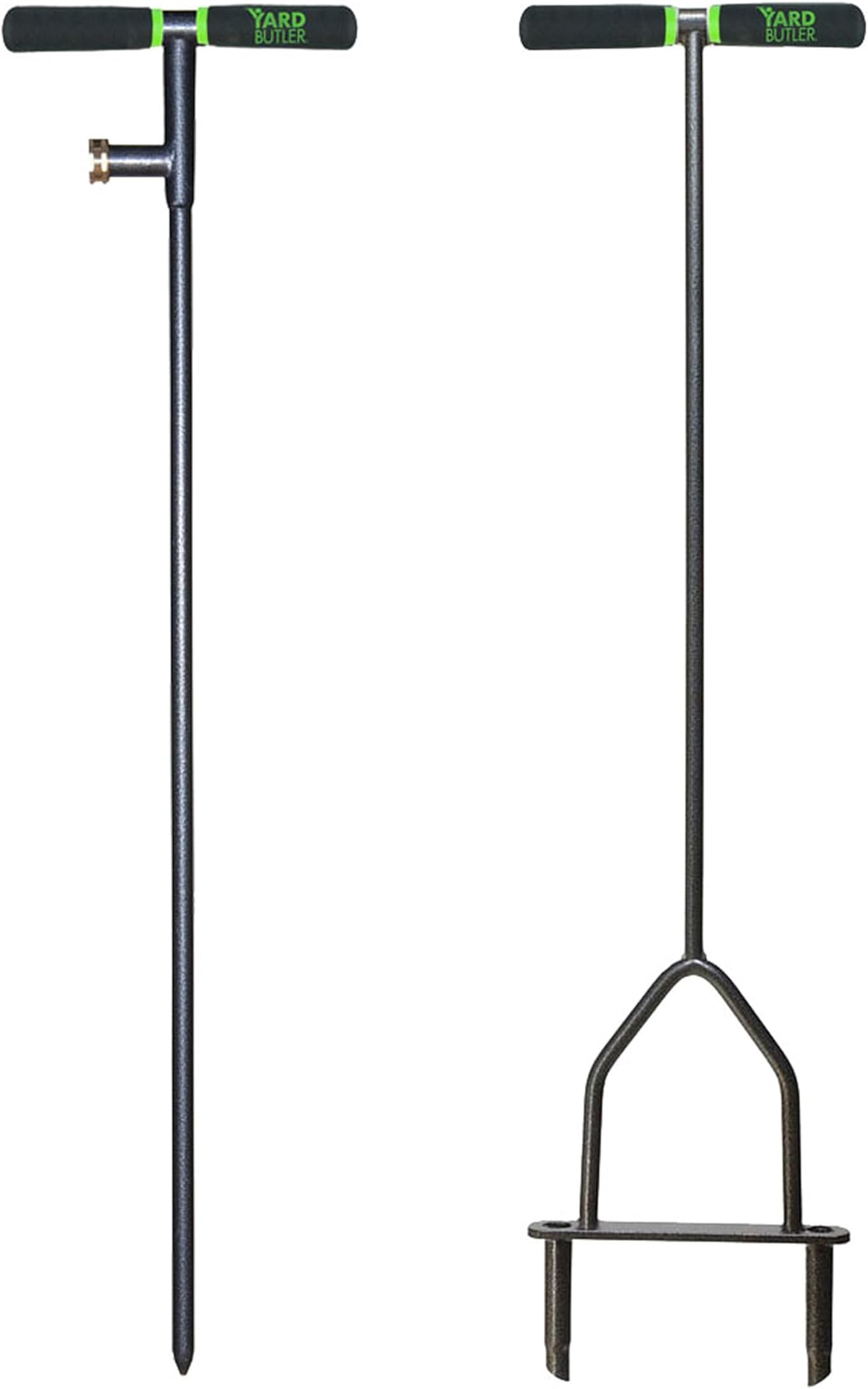 Yard Butler IBDB-1 Aerator & Irrigator Bundle - Lawn Care Tool for Aerating - Long-Handled - Power-Coated Steel Construction - Comfortable Cushioned Handles Garden Tool - Easy to Use