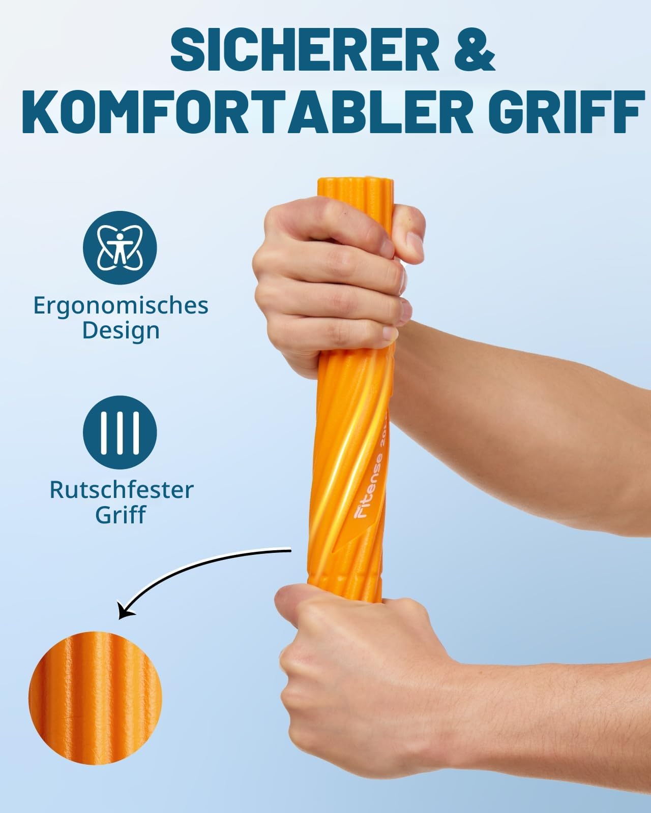 Fitense Flex Therapie Bar Kit, FlexBar Handtrainer, Widerstand Bar, Tennisarm Therapie Bar, Twist Hand Exerciser Bars für Relief Tennisarm, Golfer Ellenbogen & Tendinitis, Verbesserung der Griffstärke