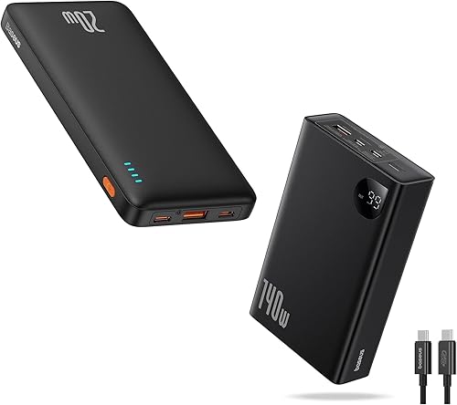 Baseus Cargador portátil de 20 W y cargador portátil de 140 W