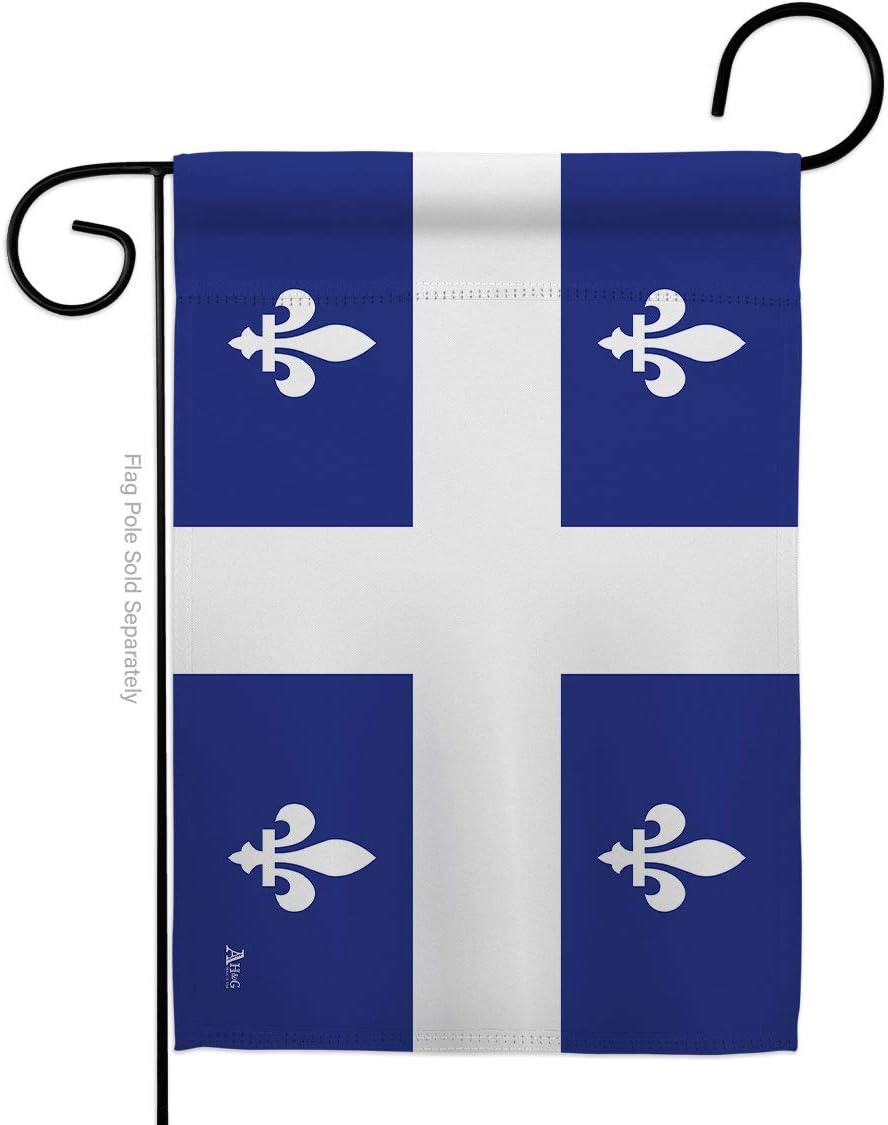 Quebec Garden Flag - Regional Canada Provinces Canadian Territories Region Country Particular Area - House Decoration Banner Small Yard Gift Double-Sided Made in USA 13 X 18.5