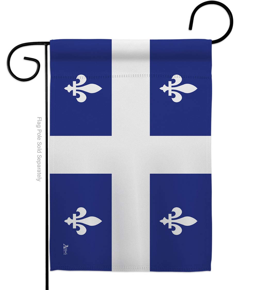 Quebec Garden Flag - Regional Canada Provinces Canadian Territories Region Country Particular Area - House Decoration Banner Small Yard Gift Double-Sided Made in USA 13 X 18.5